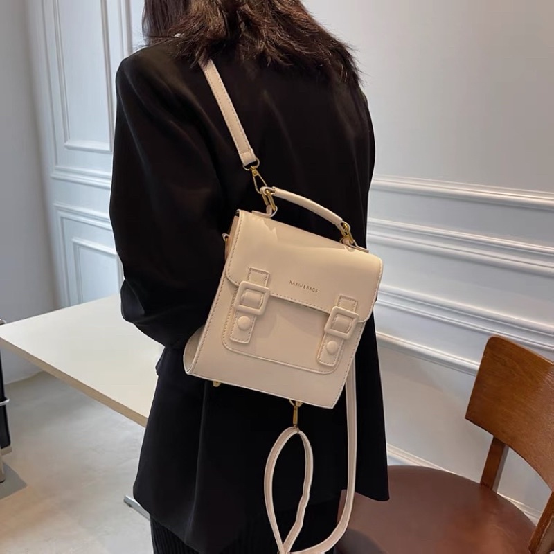 Balo mini thời trang nữ - balo da pu dáng vuông vintage cá tính - đeo chéo xách tay
