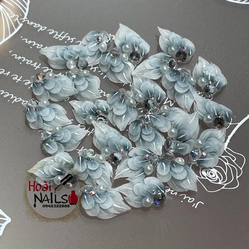 hoa bột góc nhuỵ đính đá siêu đẹp