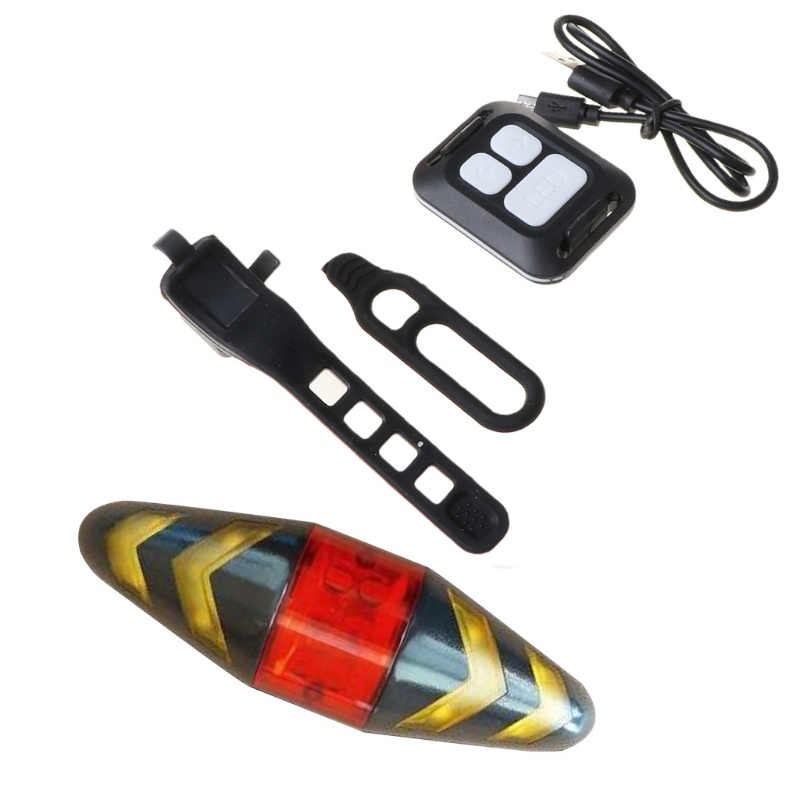 Đèn Tín Hiệu Không Dây Sạc USB Chống Nước Gắn Đuôi Xe Đạp Leo Núi