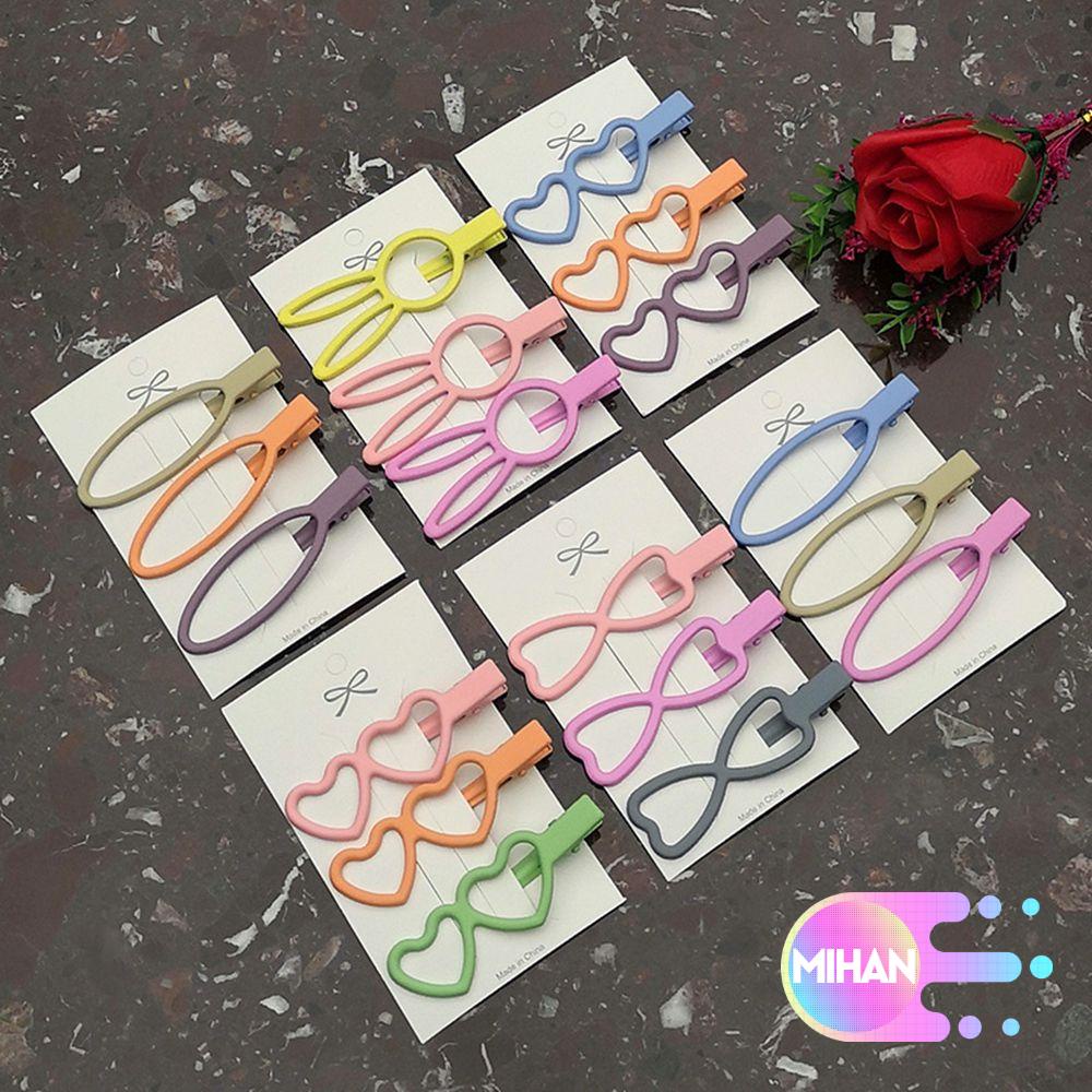 Set 3 kẹp tóc MIHAN1 nhiều màu sắc thiết kế hình học dễ thương