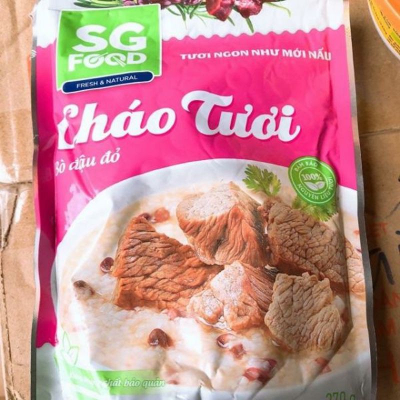 Combo 12 gói cháo tươi saigon Food 270g(đủ vị)