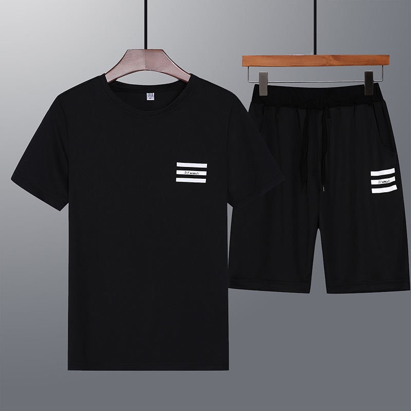 Bộ Đồ Thể Thao Áo Thun Tay Ngắn Phối Quần Short Thời Trang Mùa Hè Cho Nam