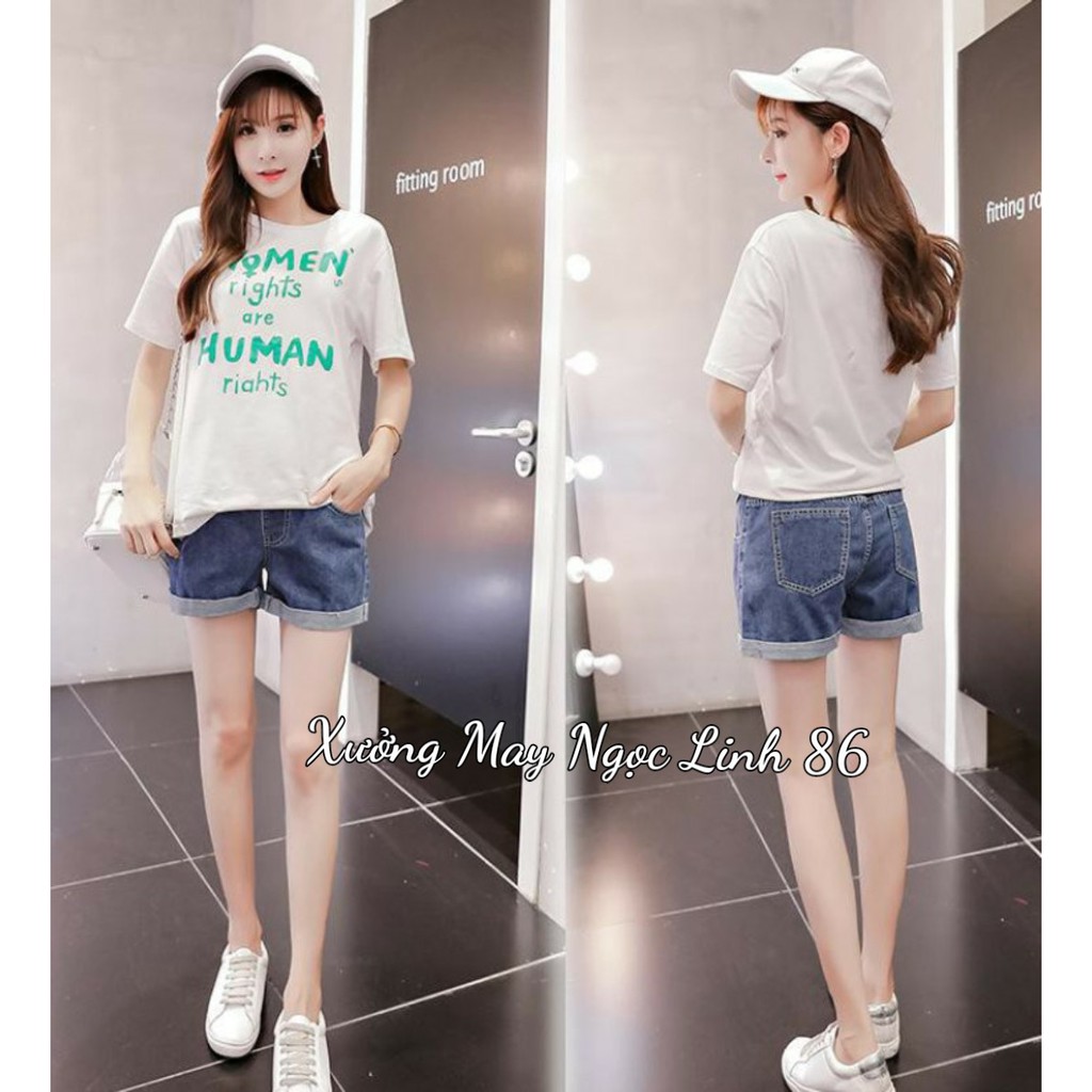 Quần Bầu Sooc Bò cạp cao mềm hàng đẹp có chun chỉnh SB3079