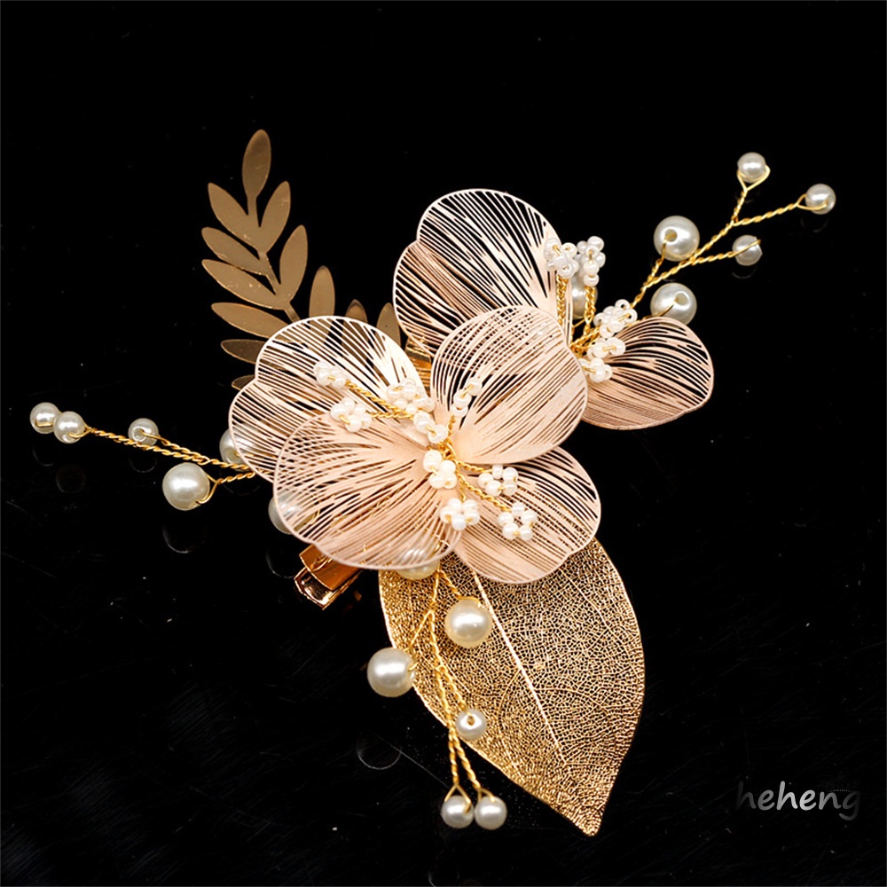 Kẹp Tóc Hình Cánh Hoa Màu Vàng Hợp Kim Chống Trượt Thời Trang Cho Nữ