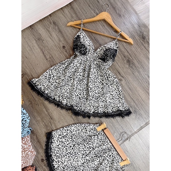 Bộ Ngủ 2 dây Beo phối ren sang chảnh, có đệm ngực, chất liệu lụa 100d siêu đẹp | BigBuy360 - bigbuy360.vn