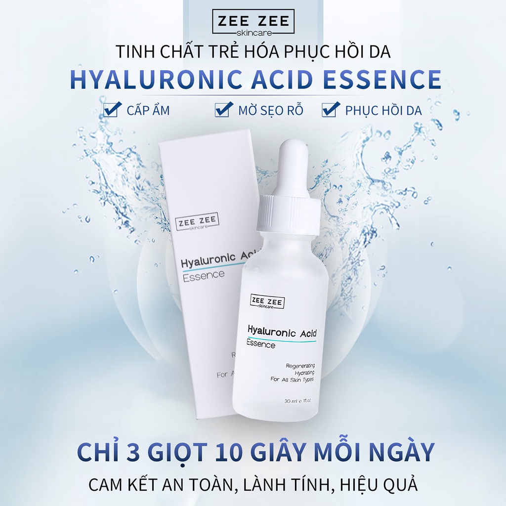 Bộ dưỡng chất chuyên sâu ngừa mụn cấp ẩm phục hồi da Hyaluronic Acid &amp; Mugwort Essence | ZEE ZEE skincare
