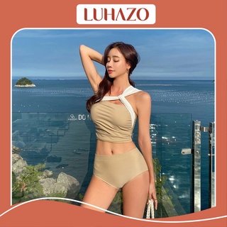 Bikini 2 mảnh hở lưng đồ bơi đi biển liền thân kín đáo sexy Hàn Quốc nâng