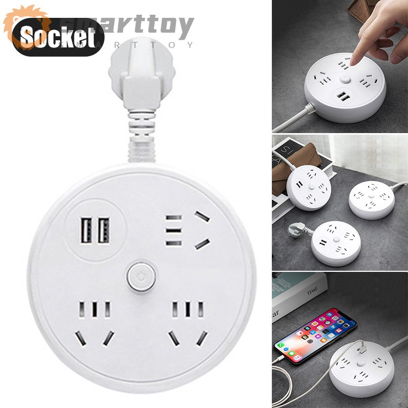 Ổ cắm điện với dây nguồn có thể thu gọn cổng usb thông minh cho du lịch/nhà/văn phòng