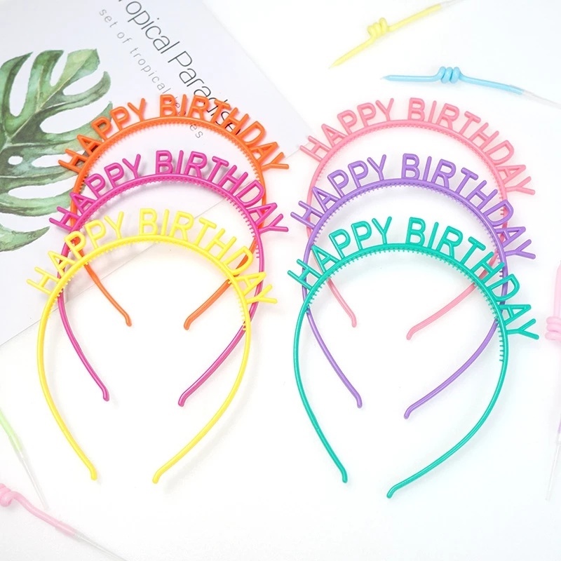Băng Đô In Chữ Happy birthday Màu Kẹo Dễ Thương Dùng Làm Phụ Kiện Chụp Ảnh Cho Bé Gái