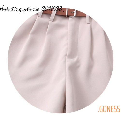 Quần short nữ Goness cạp cao chất vải vintex cao cấp có kèm đai mặc tôn dáng | BigBuy360 - bigbuy360.vn