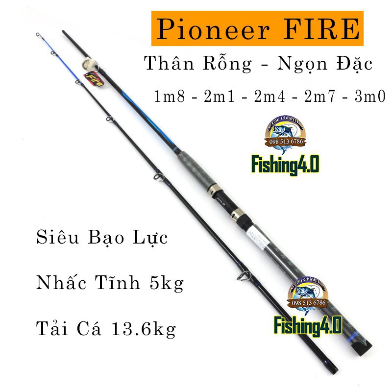 CẦN 2 KHÚC PIONEER FIRE - 2m1-2m4-2m7-3m0 - CẦN CÂU BẠO LỰC - GIÁ SINH VIÊN. Giá Xưởng