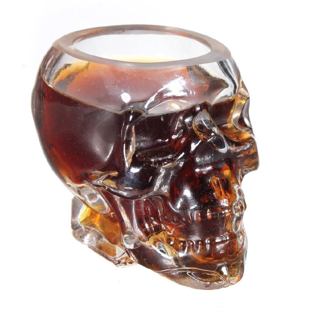 Ly uống rượu whiskey hình đầu lâu làm từ thủy tinh dung tích 80ml