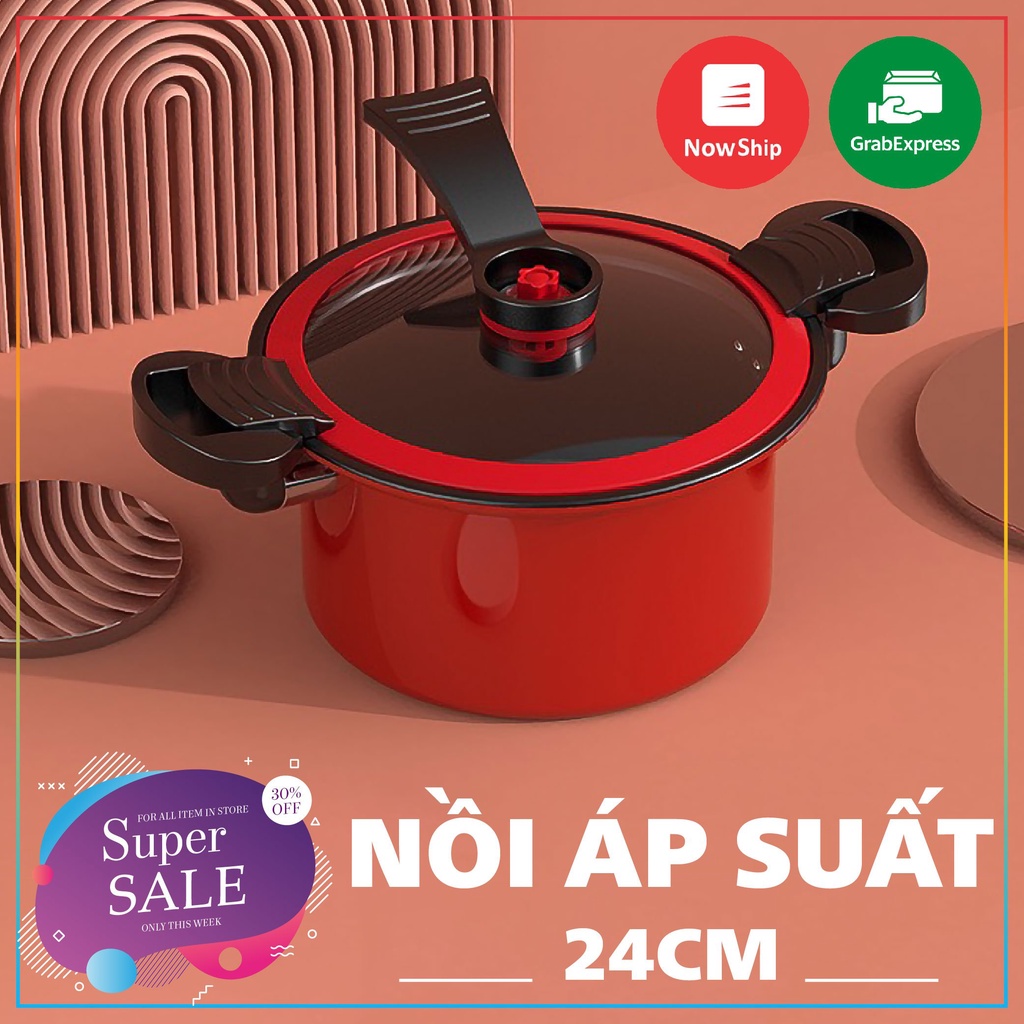 Nồi áp suất  nồi điện hầm cháo,nấu cơm đa năng size 24cm sử dụng mọi loại nồi