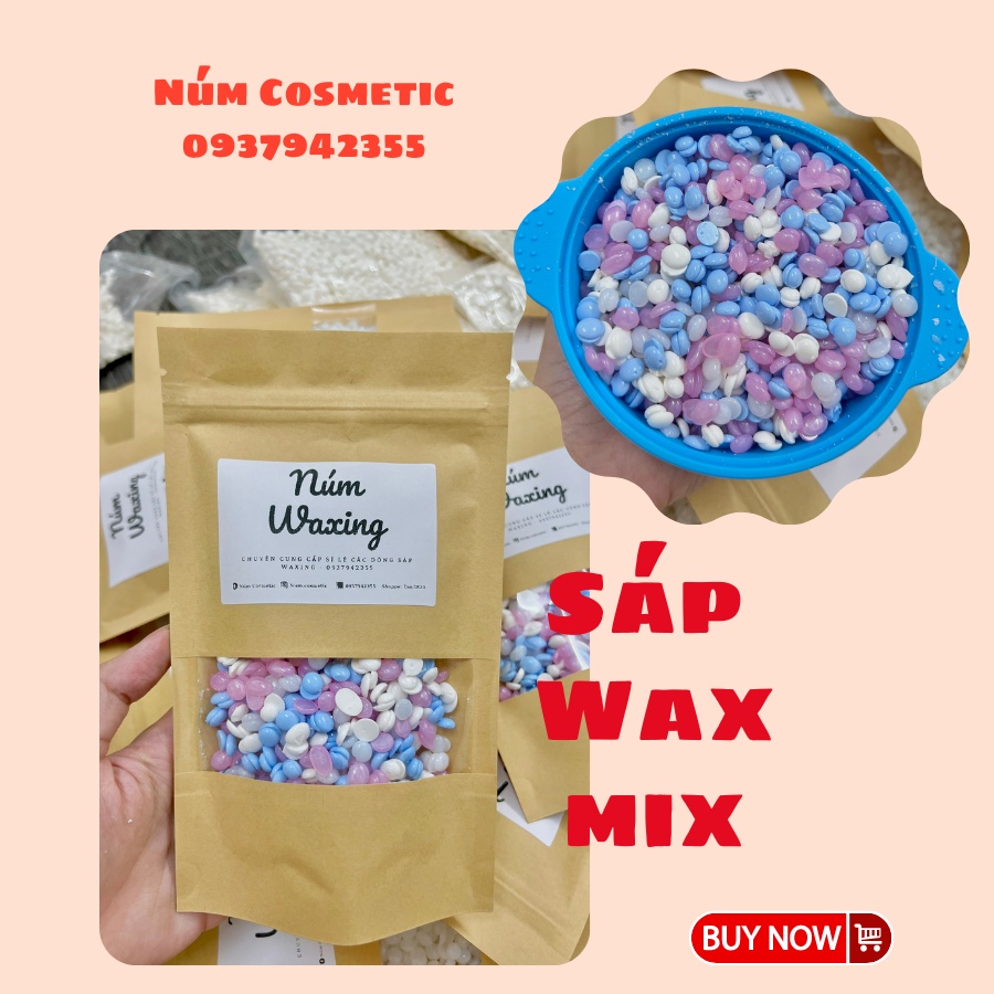 Sáp wax mix ( sáp dừa + sáp trong + sáp màu) wax lông siêu bám lông - da nhạy cảm - thơm