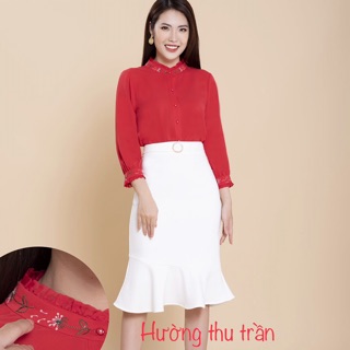 [Mã FASHIONGREEN94 giảm 10% tối đa 30K đơn 99K] Chân váy đuôi cá phối đai tròn trẻ trung