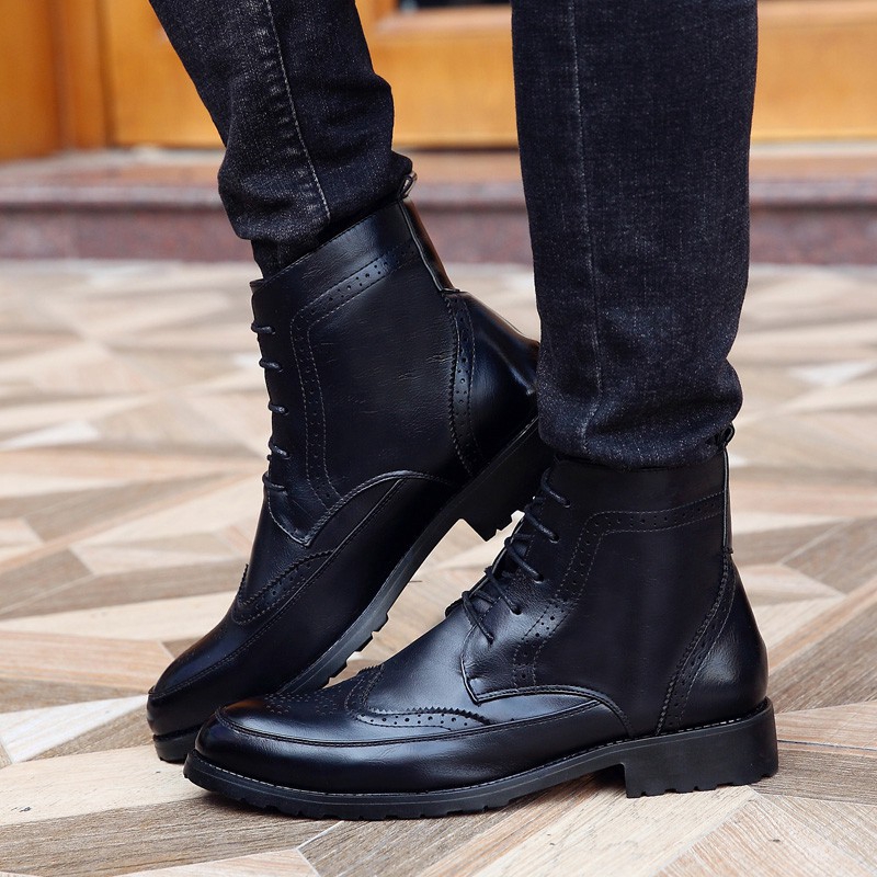 Giày bốt da cổ cao phong cách nam lịch lãm hợp thời trang | BigBuy360 - bigbuy360.vn