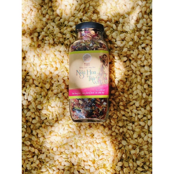 Trà Ngũ Hoa Dưỡng Nhan Dưỡng TAMY hũ thuỷ tinh 250g giúp phái đẹp detox, đẹp da, đen tóc, đốt mỡ, cân bằng nội tiết tố | Thế Giới Skin Care