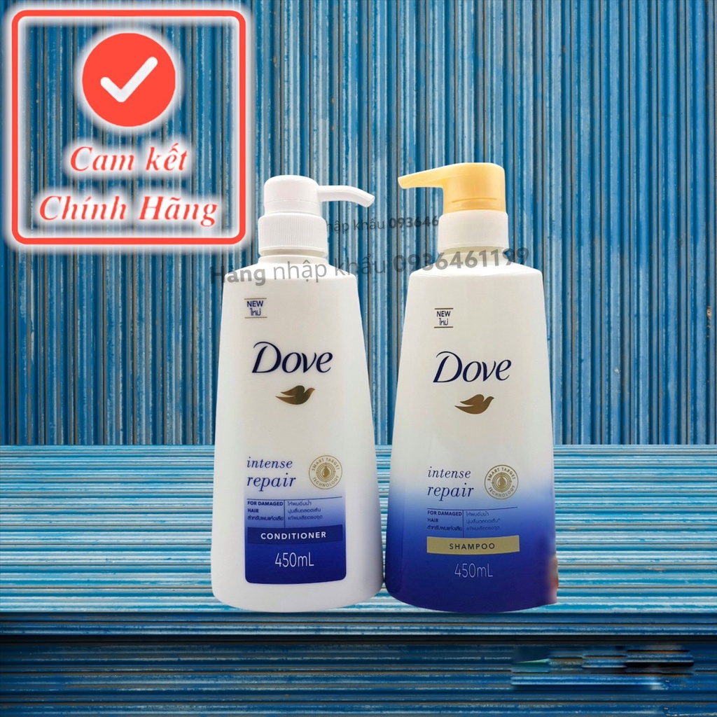 Combo Dầu Gội / Dầu Xả Dove Thái Lan Phục Hồi Hư Tổn 450ml