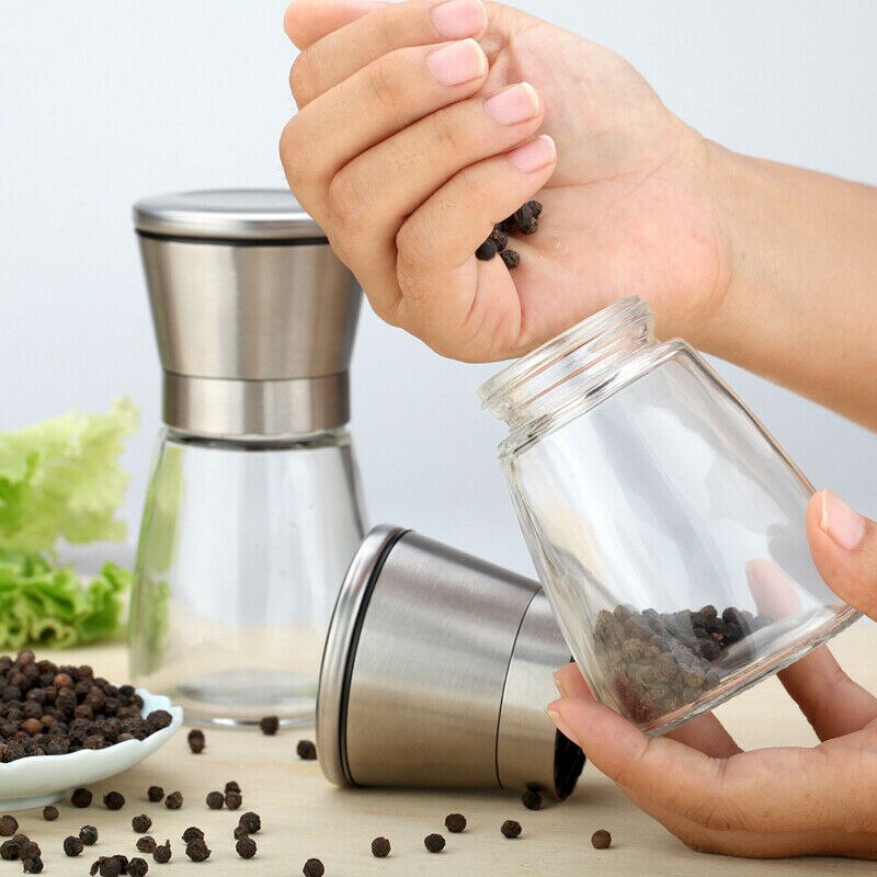 Dụng cụ xay tiêu muối cầm tay bằng thép không gỉ cho nhà bếp