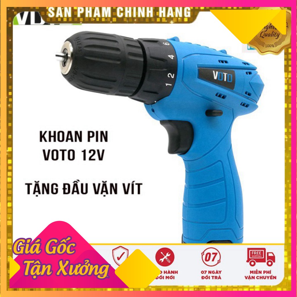 [ GIÁ HỦY DIỆT ]  Máy khoan pin cầm tay VOTO 12V -21V hàng chính hãng