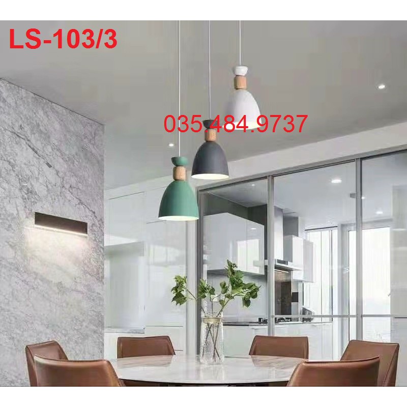 LS103 [Thiên Ca Shop] Đèn thả cao cấp 3 bóng, đế dài - Tặng Kèm Bóng Led