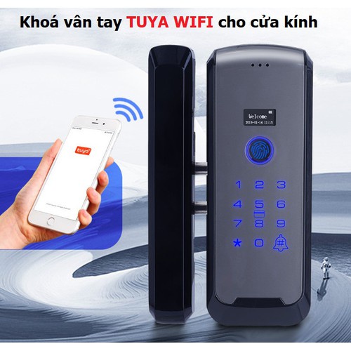 Khoá vân tay cao cấp cho cửa kính cường lực App TUYA WIFI