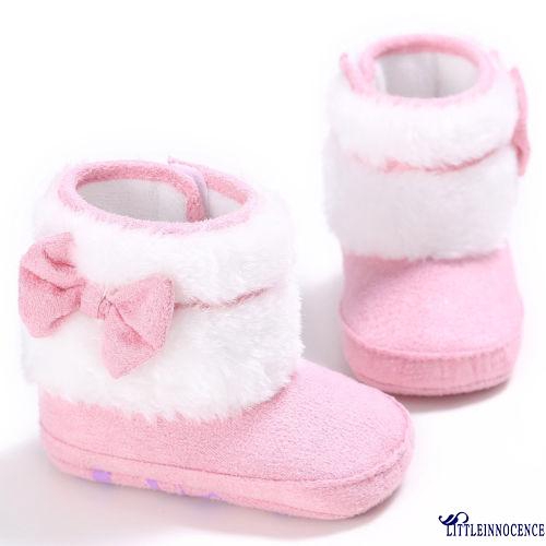 ❤XZQ-Newborn Kids Baby Girls Snow Shoes Winter Soft Sole Prewalker Crib Plush Boots