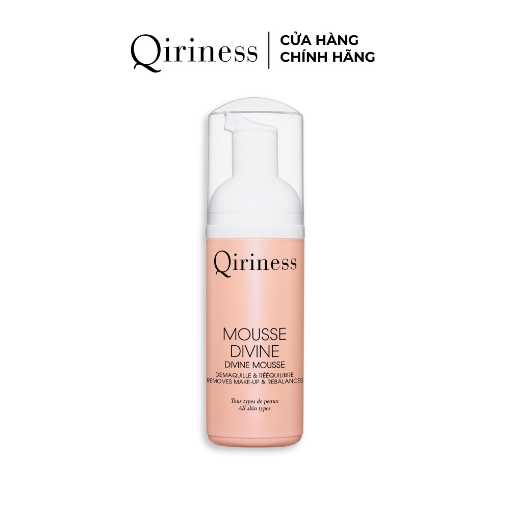 Bọt rửa mặt dịu nhẹ kiềm dầu Qiriness Divine Mousse 125ml