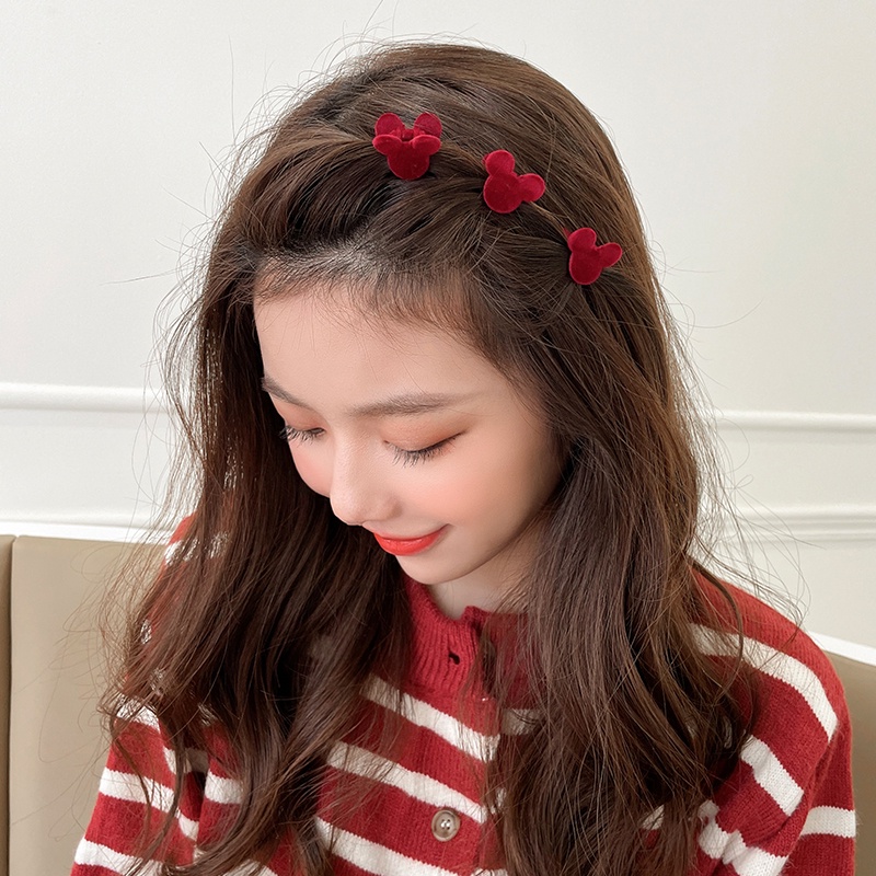 Set 2/6 kẹp tóc mini bằng nhung xinh xắn dành cho nữ