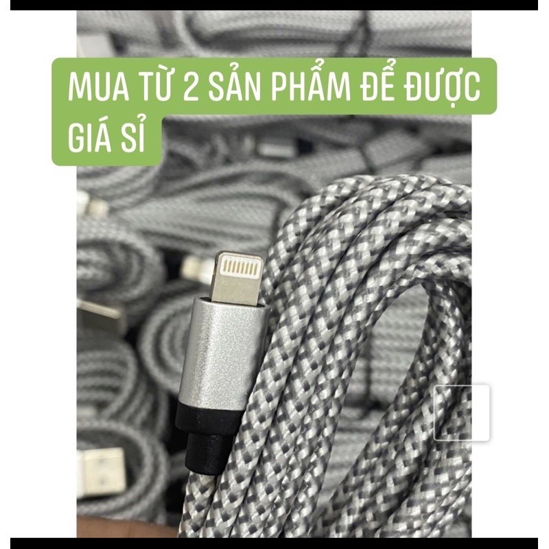 Cáp sạc bọc dù ip,tablet táo dài 3m (hỗ trợ sạc nhanh)-Giá sỉ