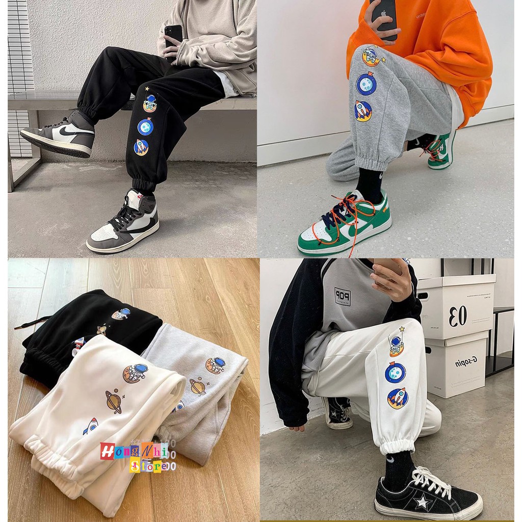 Quần Jogger In Hình Jogger Bo Lai Dáng Rộng Ulzzang Unisex - MM