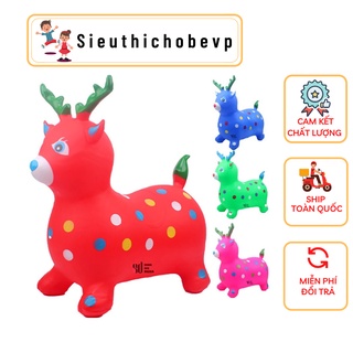 Thú nhún bơm hơi có nhạc - Hươu nhún cho bé loại to