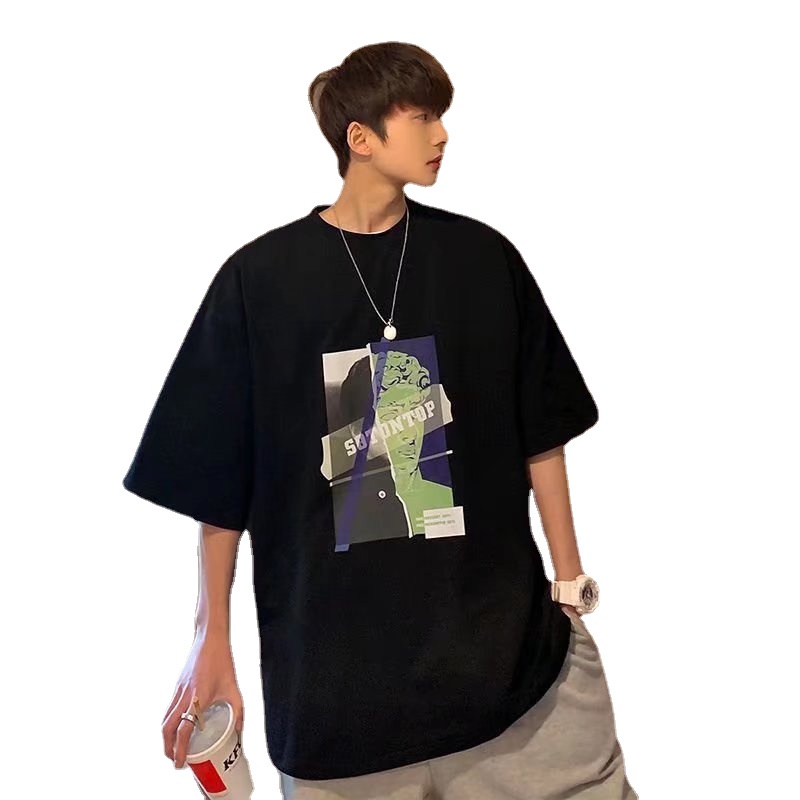 Áo Thun Dáng Rộng In Chữ Phong Cách Nhật Bản Thời Trang Mùa Hè Cho Nam Cỡ M-8XL