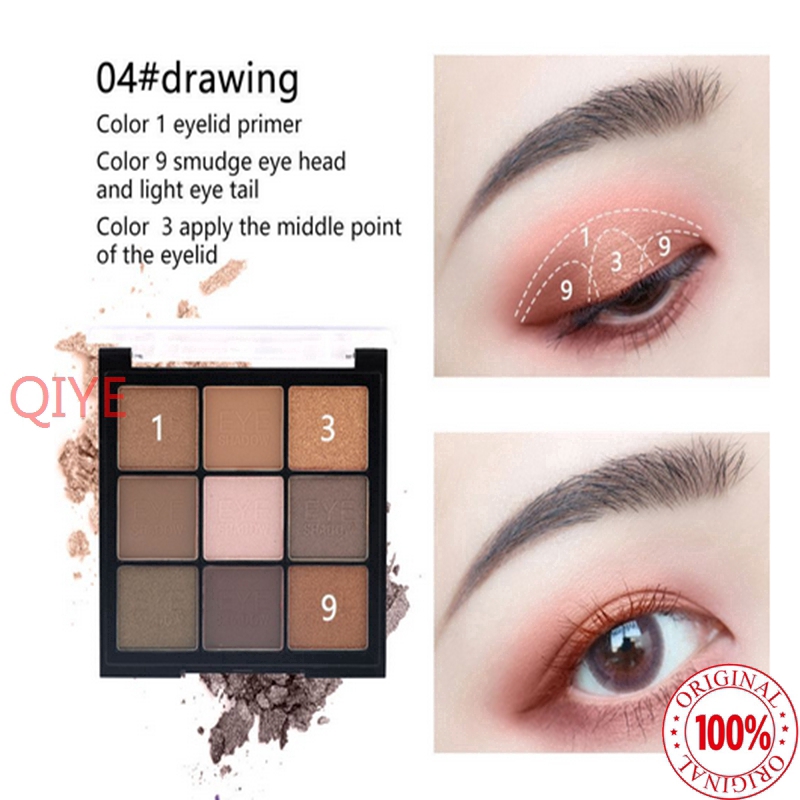 (Hàng Mới Về) Bảng Phấn Mắt Miss Rose 9 Màu Tông Nhũ Và Lì Sáng Da