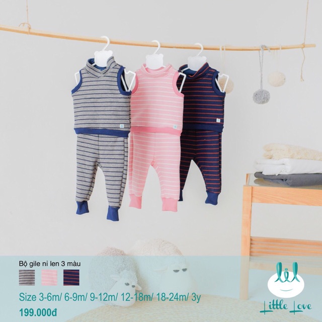 Bộ gile nỉ len Little love Lil