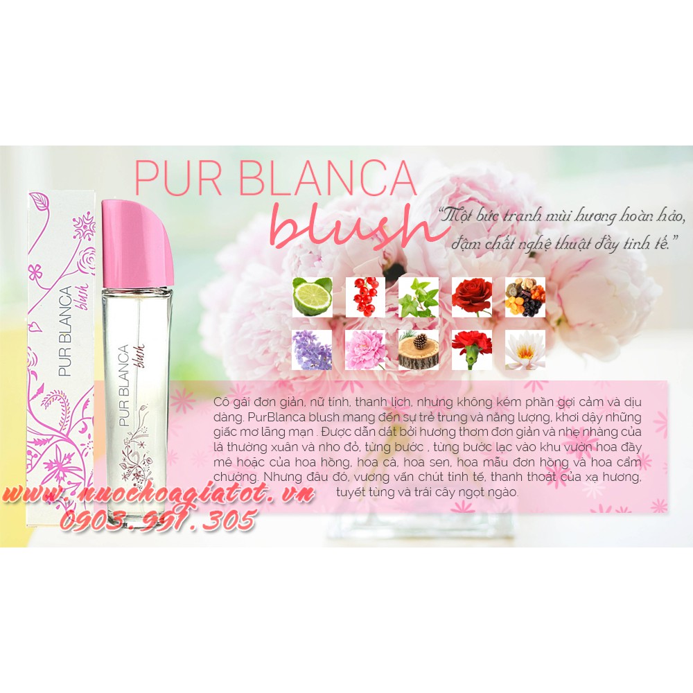 FREE SHIP CHÍNH HÃNG NƯỚC HOA NỮ AVON PUR BLANCA BLUSH 50ML MÀU HỒNG