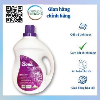 [2Trong1] NƯỚC GIẶT XẢ SINH HỌC SONA 3,2kg Hương Anh Đào & Hương Comfort, Thơm Lâu Mùi Hoa Cỏ