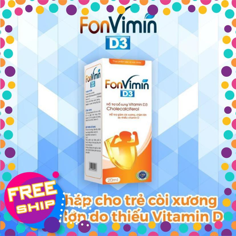 BỔ SUNG VITAMIN D3 CHO BÉ, DỄ HẤP THỤ GIẢM CÒI XƯƠNG - Fonvimin D3 - 20ml | Thế Giới Skin Care
