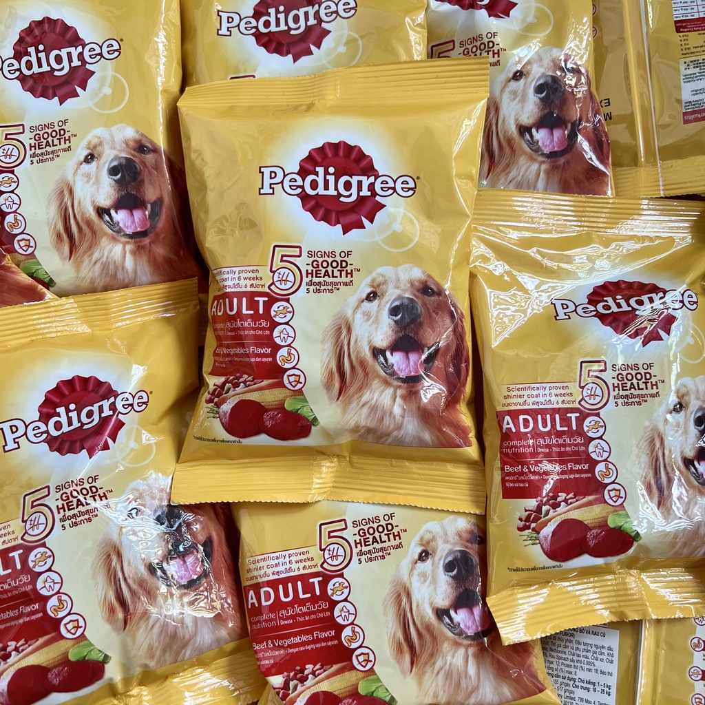 Hạt cho chó Pedigree, Hạt cho chó lớn Pedigree vị bò và rau củ Túi 100gr