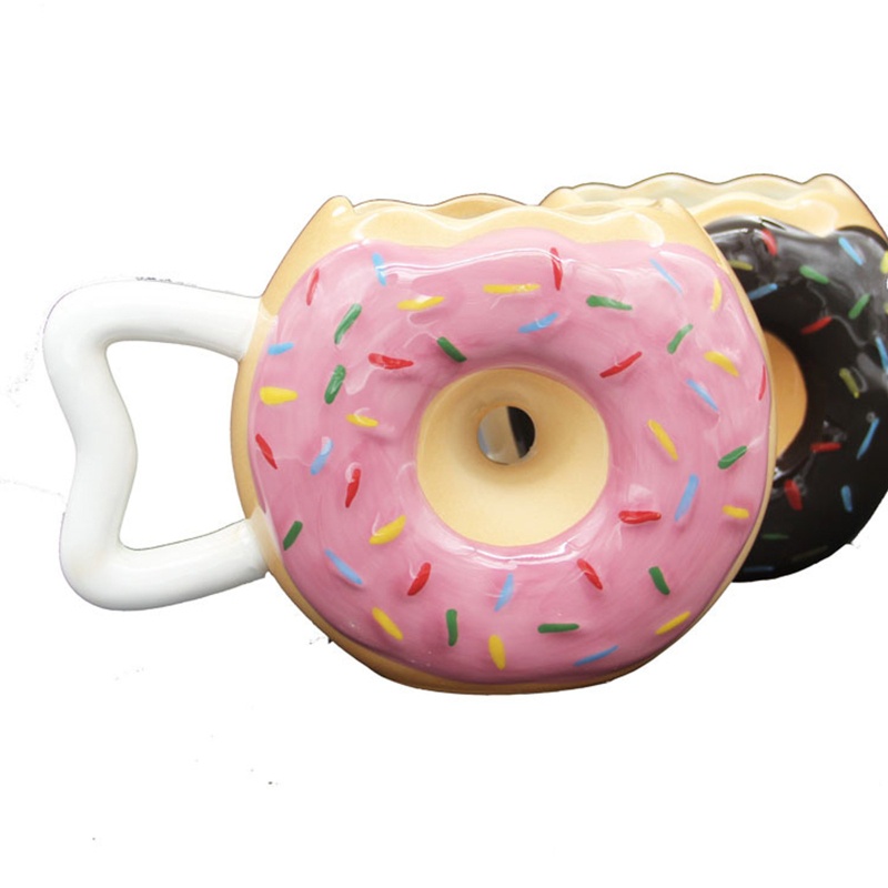 Aoto Cốc Sứ Hình Bánh Donut Miệng To Nghệ Thuật Trang Trí Bàn Ăn Phòng Khách Tại Nhà