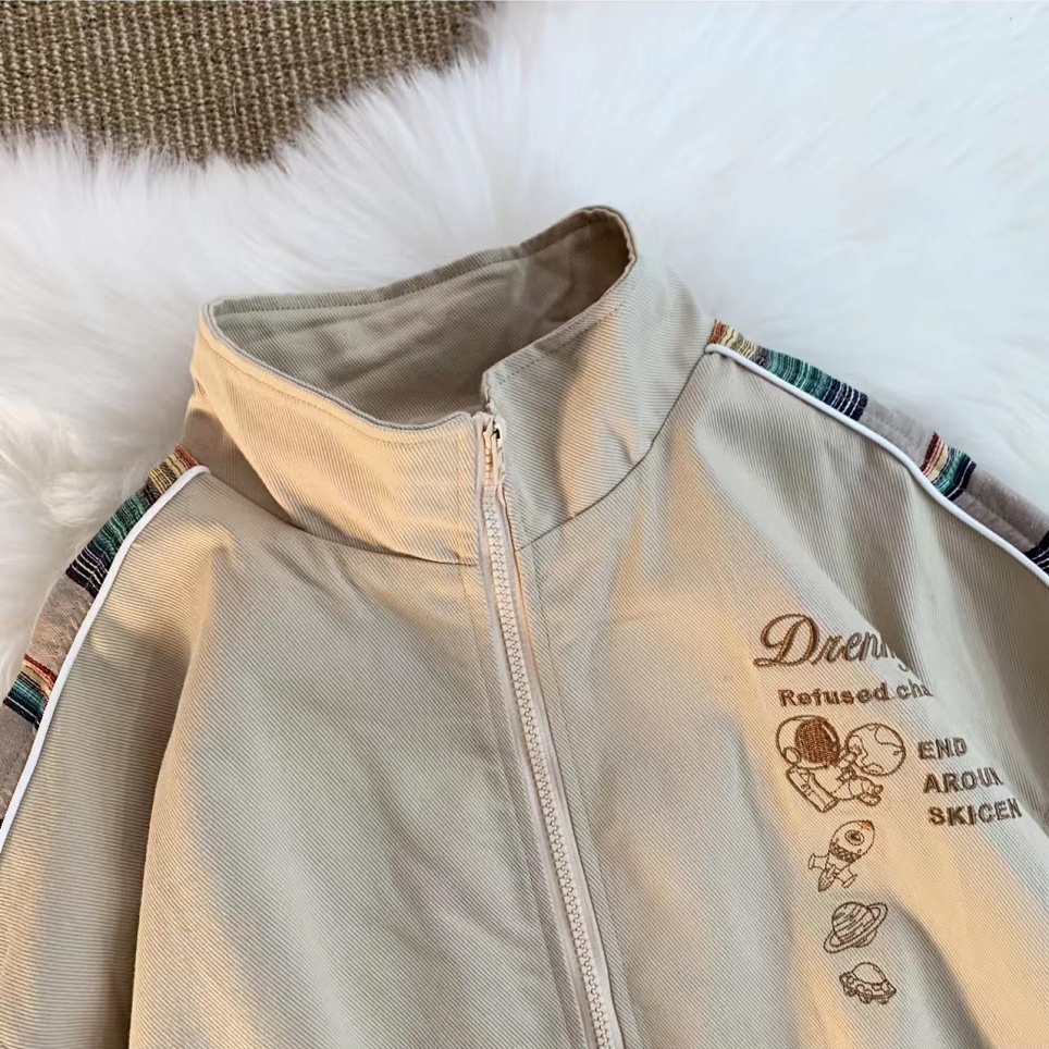 Áo Khoác Bóng Chày Dài Tay Thời Trang Dành Cho Nam Nữ Áo khoác bóng chày nữ in retro Áo khoác dây kéo chất lượng cao 2 lớp vải Áo khoác unisex