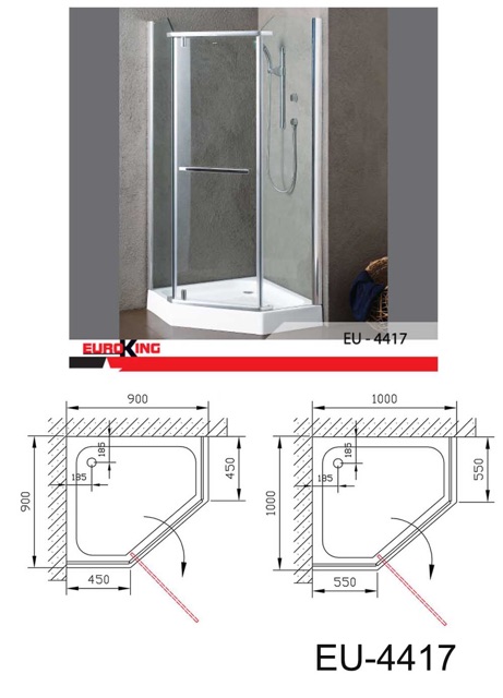 PHÒNG TẮM VÁCH KÍNH CAO CẤP EUROKING EU-4417, TẮM ĐỨNG, BỒN TẮM, NHẬP KHẨU, BẢO HÀNH 3 NĂM