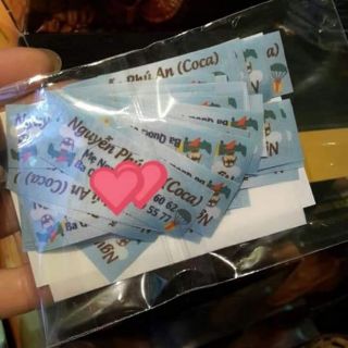 Tem áo tên bé (gắn áo, balo)