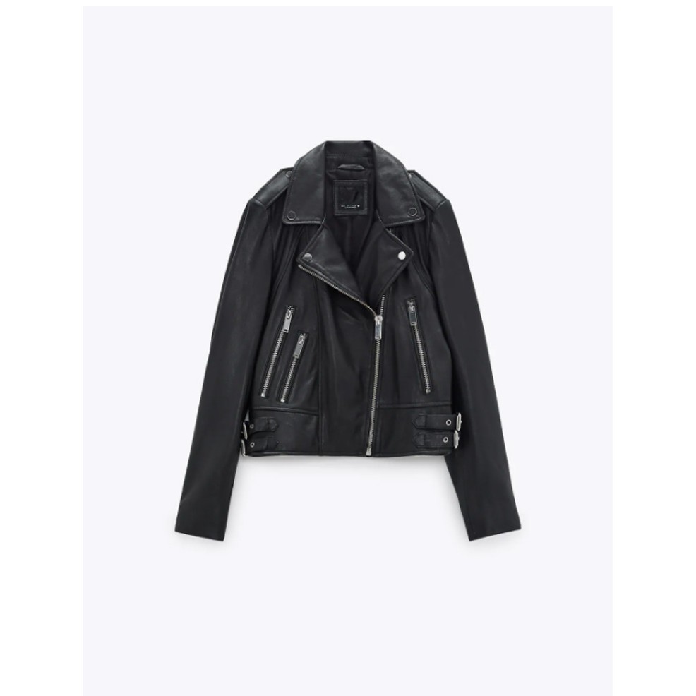 ÁO KHOÁC DA ZRA NỮ BIKER JACKET MÀU ĐEN