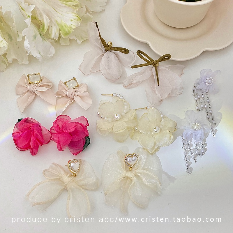 Bông Tai Hình Hoa Đính Ngọc Trai Phong Cách Hàn Quốc Thời Trang Cho Nữ