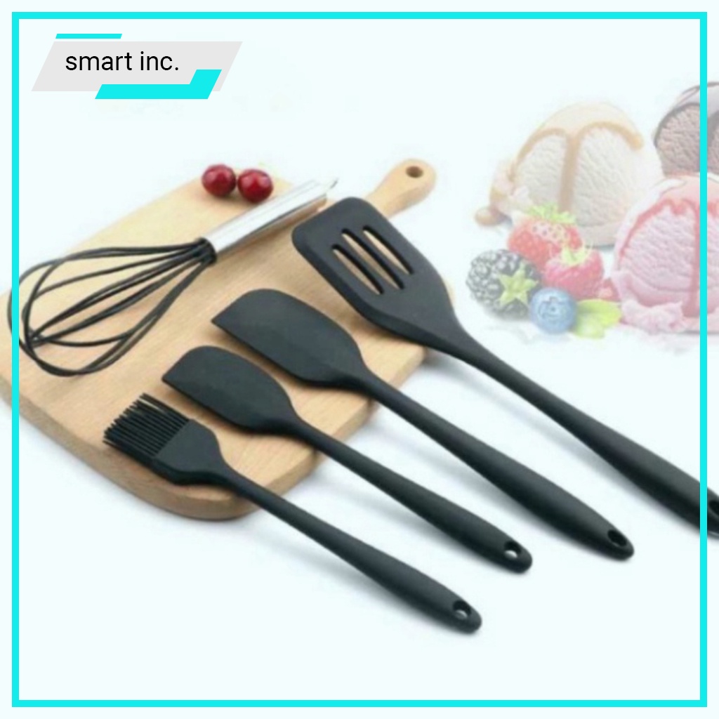 Dụng Cụ Làm Bánh Phới Trộn Bột Spatula Đánh Trứng FREESHIP Cọ Quét Bằng Silicon 5 Món