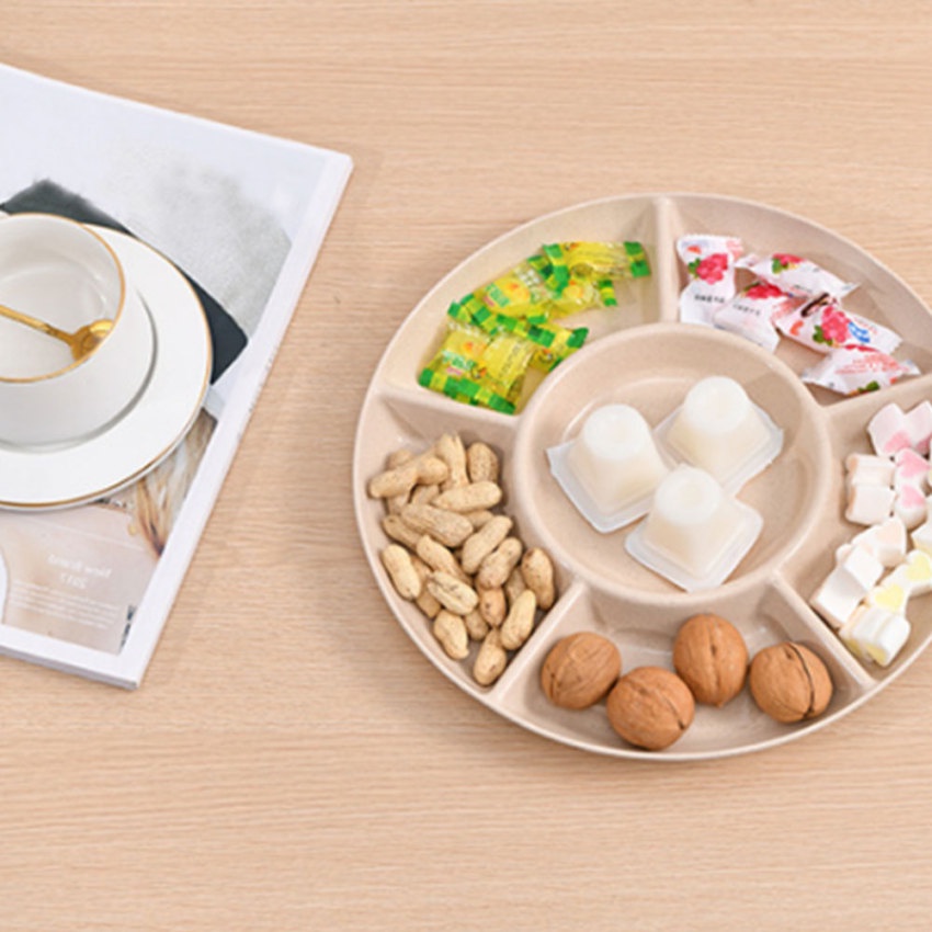 1 Đĩa Đựng Thức Ăn 6 Ngăn Tiện Lợi