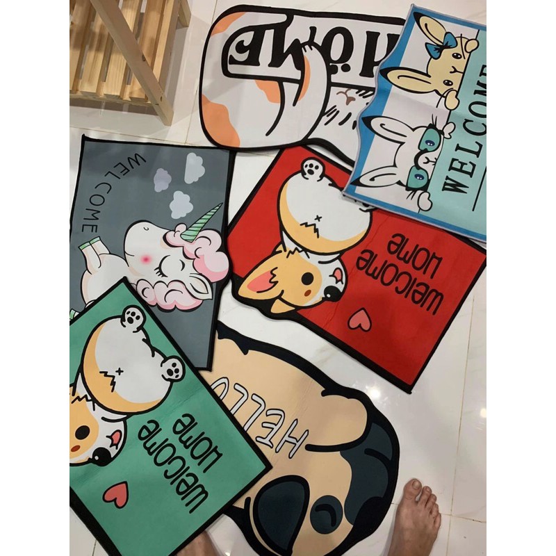 Thảm chùi chân hình chó
