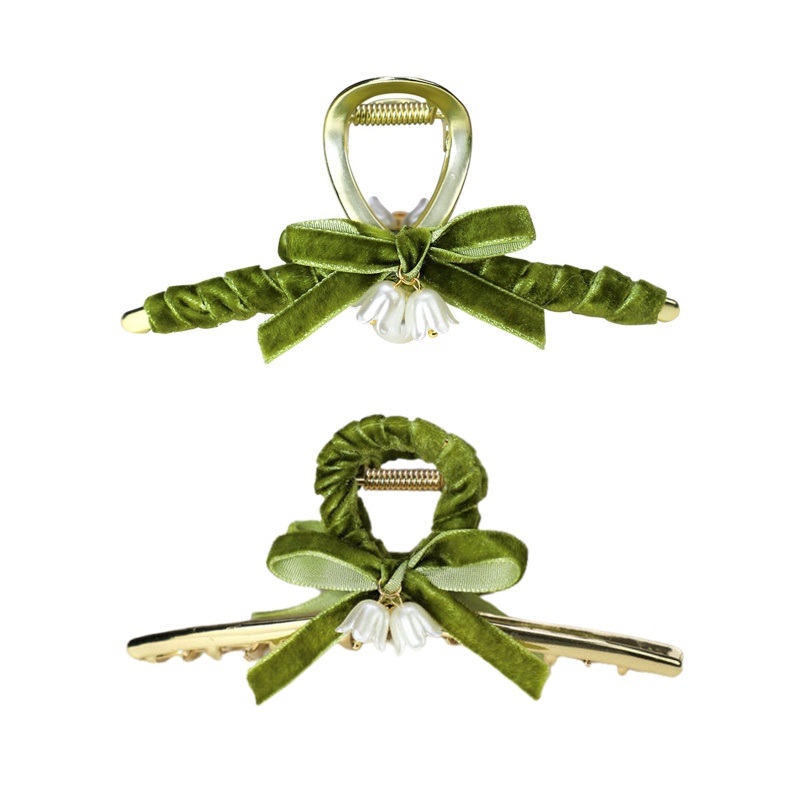 Kẹp Tóc Càng Cua Đính Nơ Hoa Bằng Hợp Kim Tinh Tế Chống Trượt