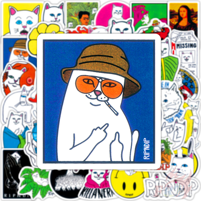 ❉ RipNDip Series 03 Bad Cats Arts Series Stickers ❉ 50Pcs/Set Luggage Laptop Skateboard Doodle Stickers